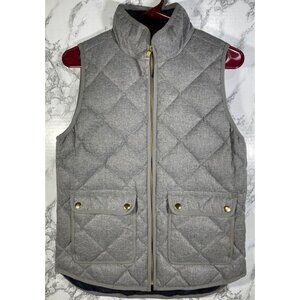 J.Crew Womens Quilted Sleeveless Puffer Vest XS Gray